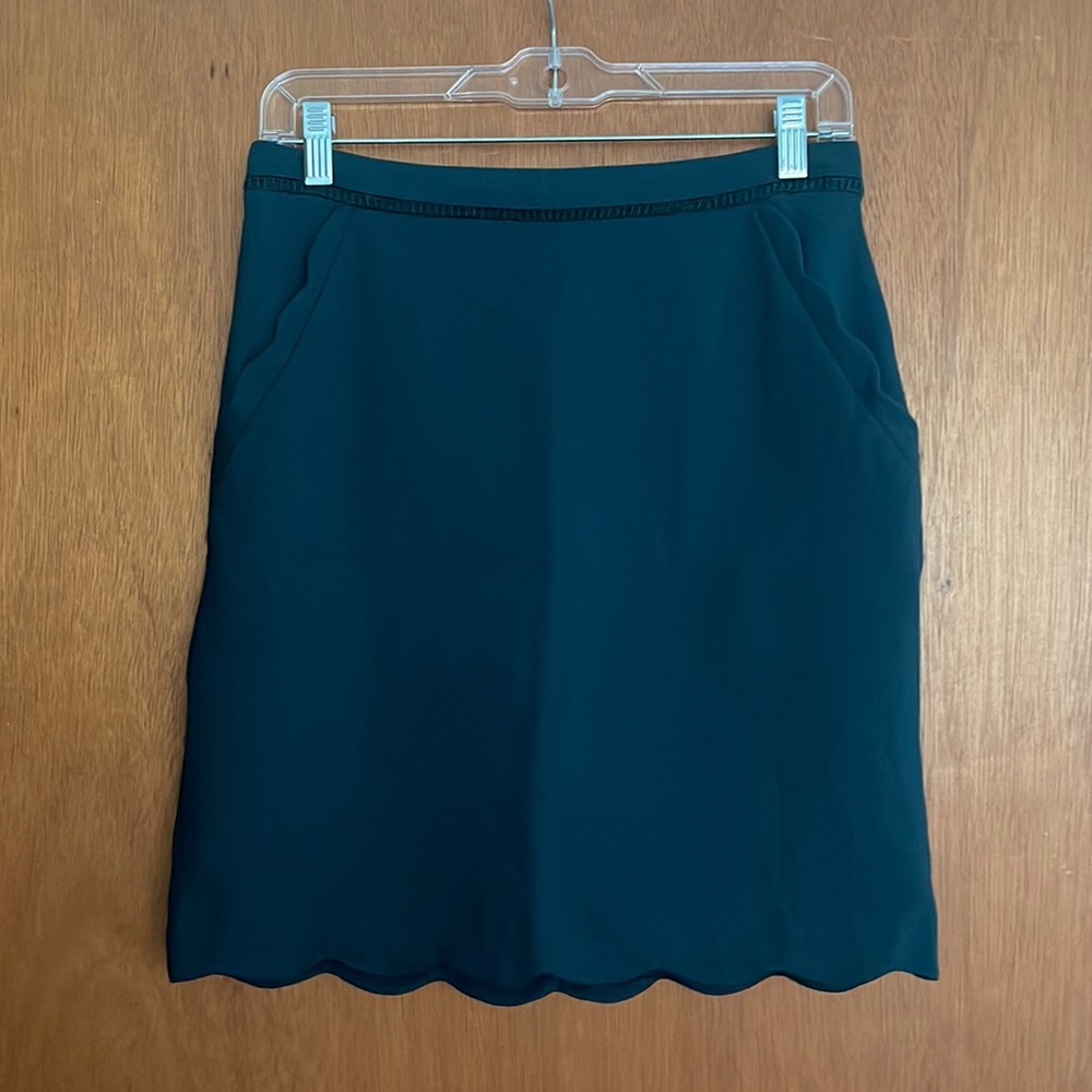Skies Are Blue (Stitch Fix) Berenice Scallop Hem Skirt in Teal